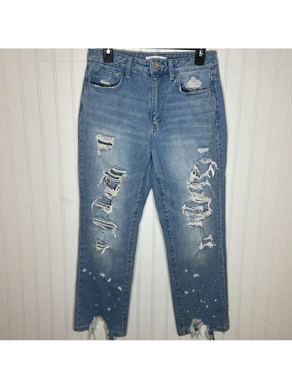 Flying Monkey Super High Rise Rigid Straight Distressed Jeans Size 27